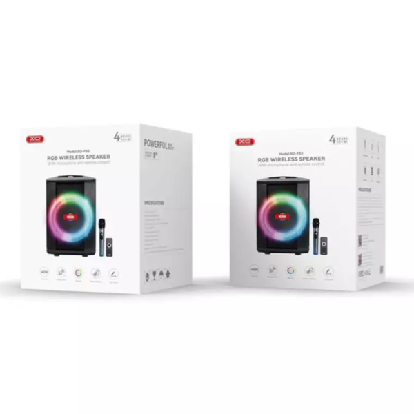 XO F53 Star Shepherd EU 8-inch Speaker RGB Bluetooth Speaker 40W with Remote Control + Wireless Mic