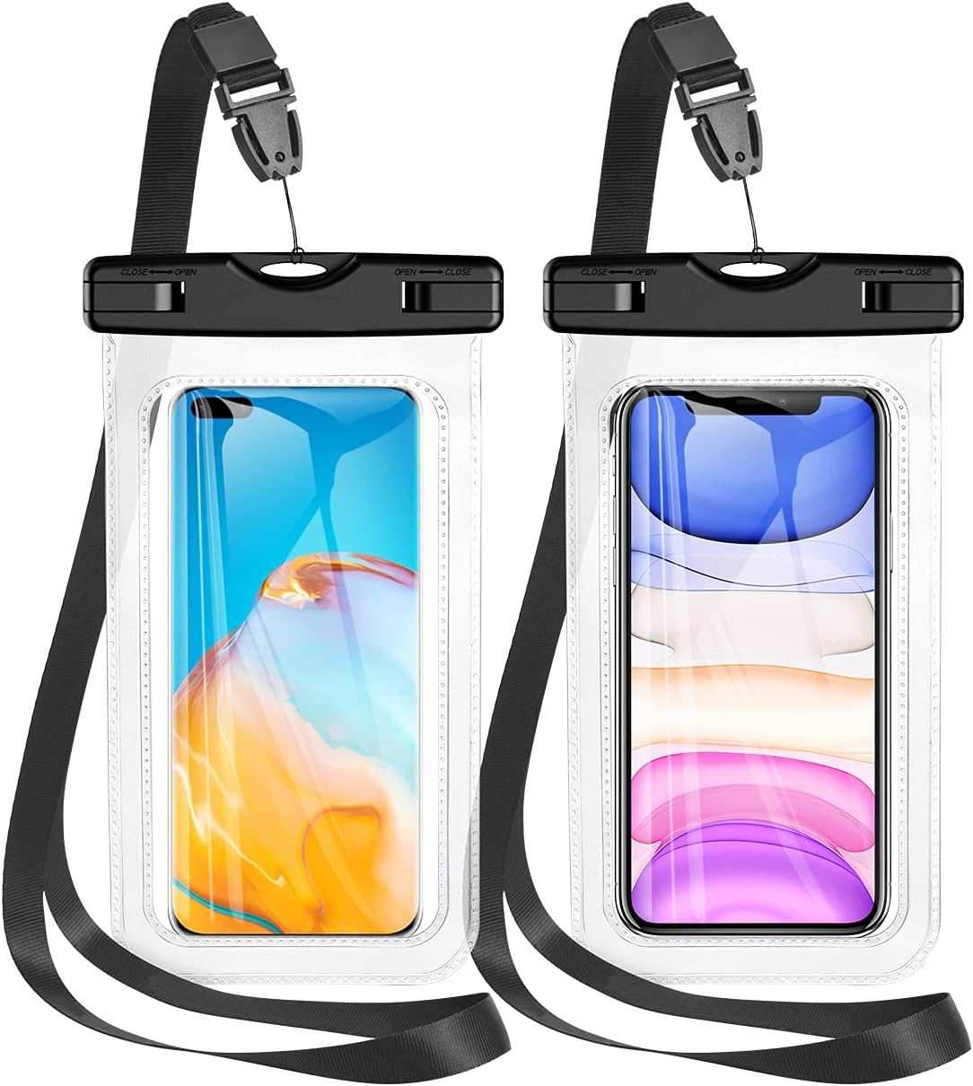 XO KT02 cell phone PVC waterproof bag double hanging buckle clip inflatable models + lanyard (for ph