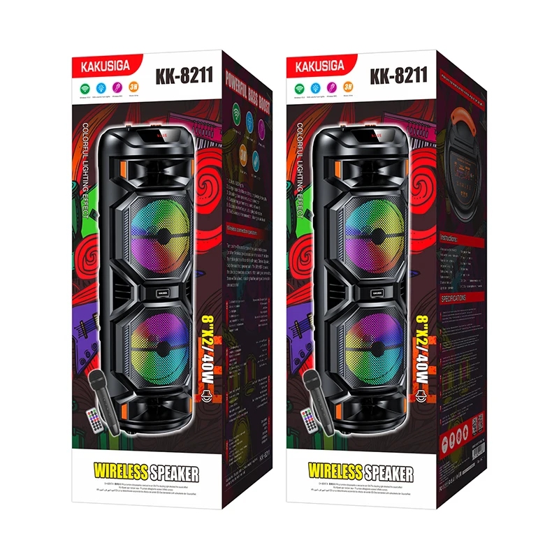 Kakusiga  KK-8211 MENGMA colorful light wireless speaker Black