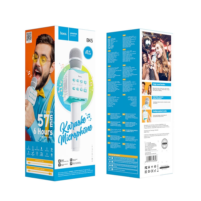 Hoco BK5 Cantando karaoke microphone blue