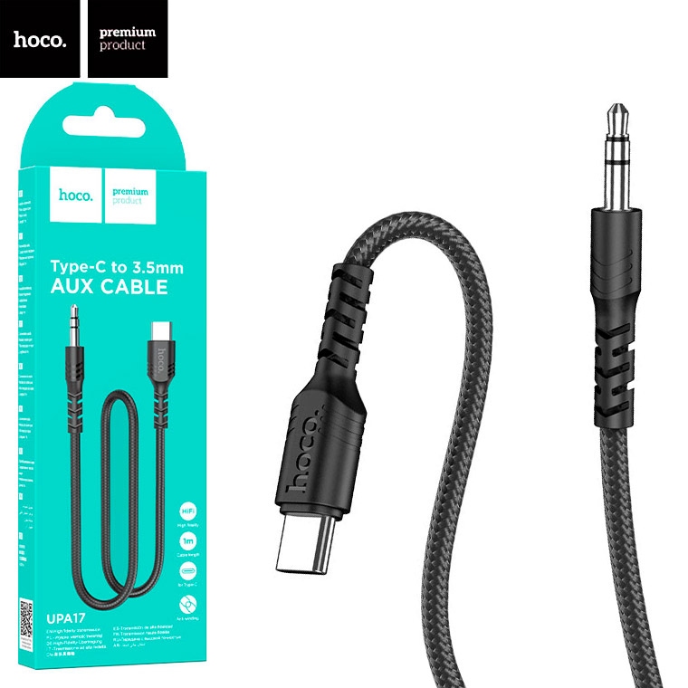 Hoco UPA17 Type-C Digital audio conversion cable black