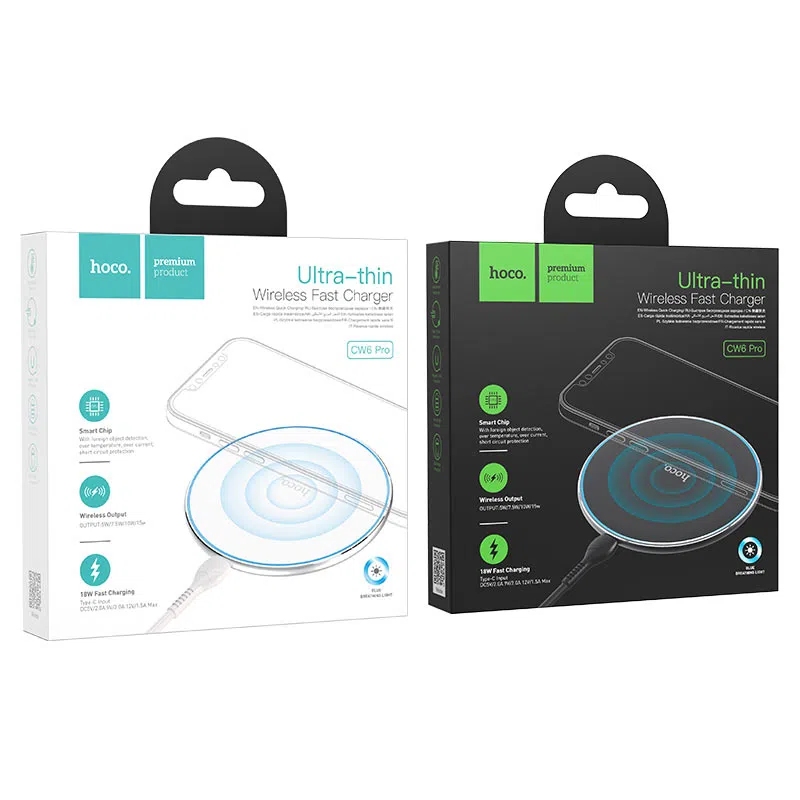 Hoco CW6 Pro Easy 15W charging wireless fast charger white