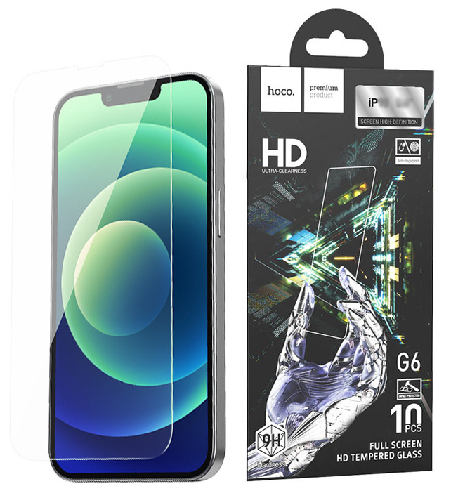 Hoco Instant full screen tempered film set for iP 13 / 13 Pro / 14 / 16E (G6) transparent