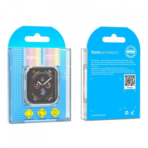 Hoco WS1 Light and transparent series all-Inclusive TPU protective casefor iWatch Series7/8(45mm) t