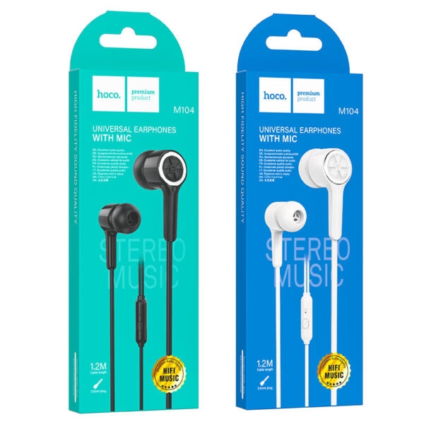 Hoco M104 Gamble universal earphones with mic black