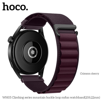 Hoco WA20 Climbing series alpine loop nylon strap(38/40/41mm) purple cherry