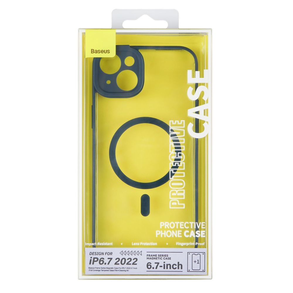 Чехол Baseus Frame Series Magnetic Case+Glass 0.22mm  для iPhone 14 Plus ARJT030003 (Blue)