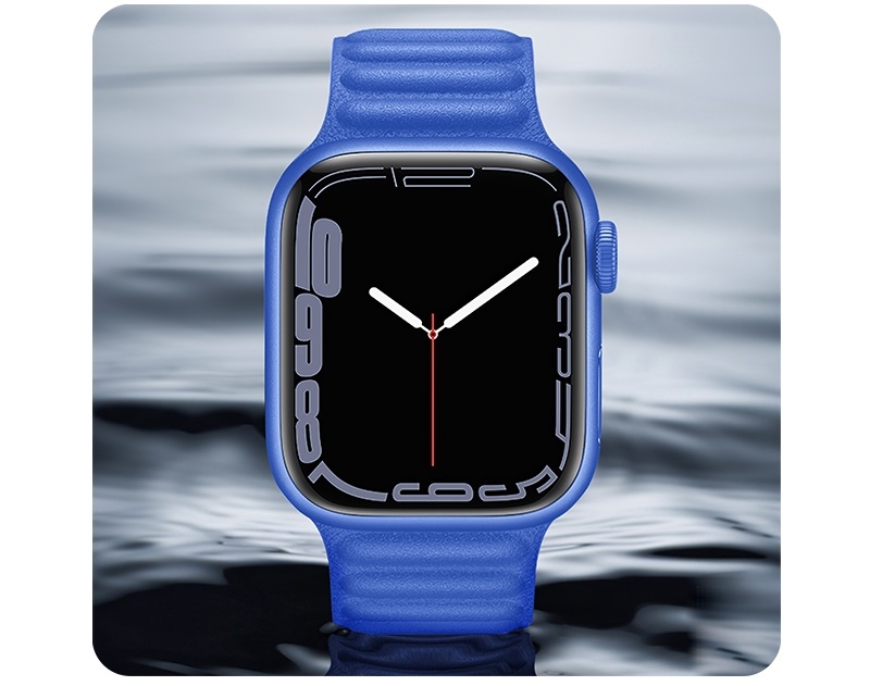 Hoco WA23 Original series leather chain magnetic strap for iWatch(42/44/45/49mm) klein blue
