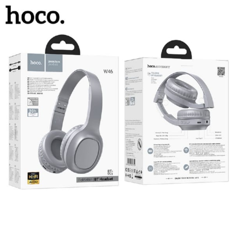 Hoco W46 Charm BT headset Light blue gray
