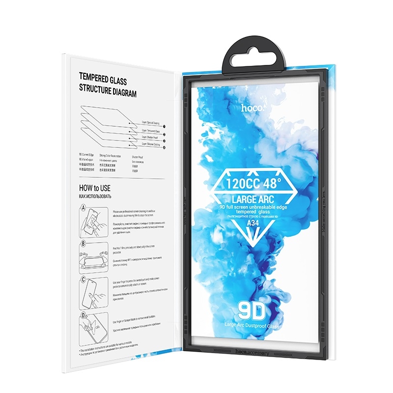 Hoco 9D large arc dustproof glass for iP15 Pro Max(A34) black