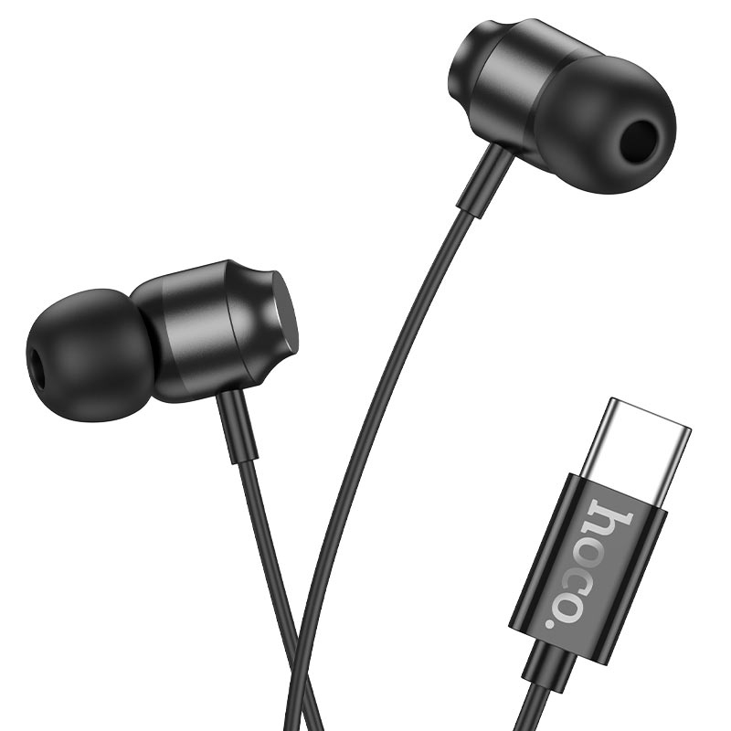 Hoco M122 Power metal universal digital earphones with microphone Type-C black
