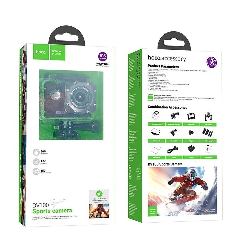 Hoco DV101 dual color screen sports camera black