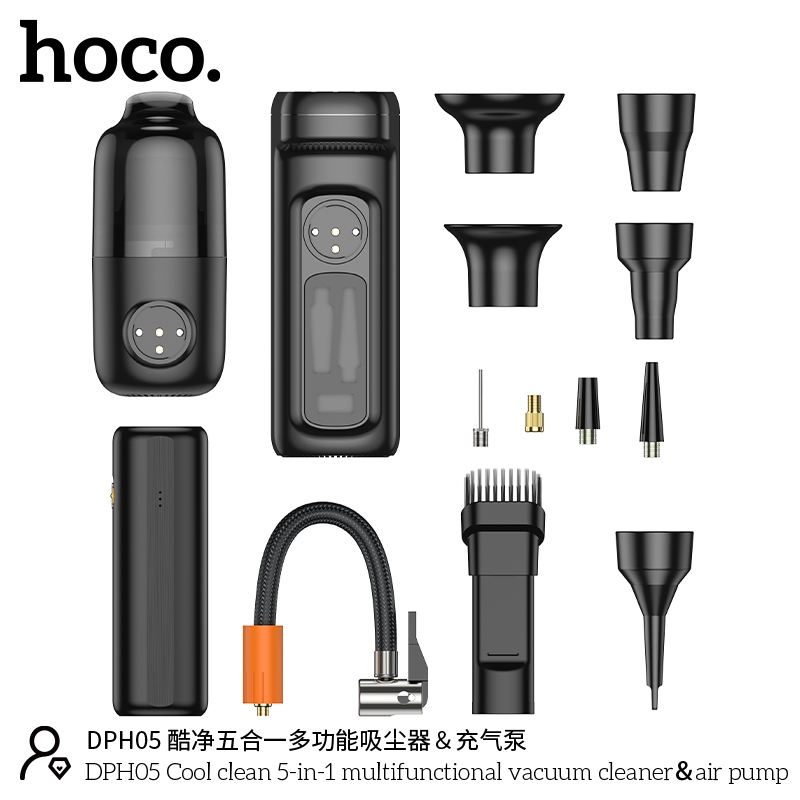 Hoco DPH05 Cool clean 5-in-1 multifunctional vacuum cleaner&air pump black