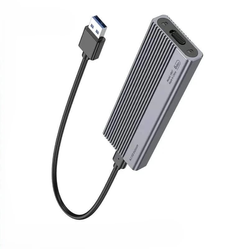 Hoco HB47 M.2 SSD Enclosure(USB3.1/6Gbps) metal gray