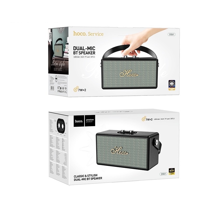 Hoco DS61 Rhyme retro leather BT speaker black