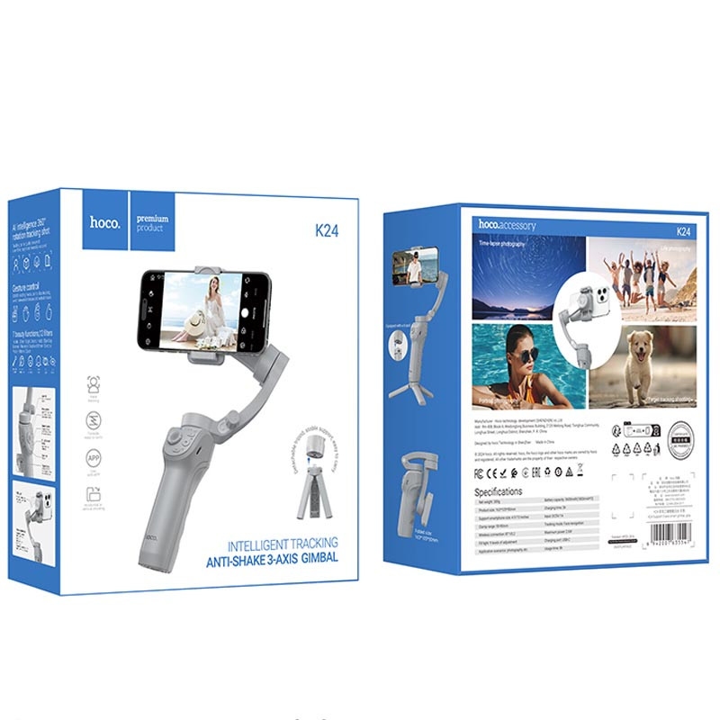 Hoco K24 Support 3-axis smart gimbal gray
