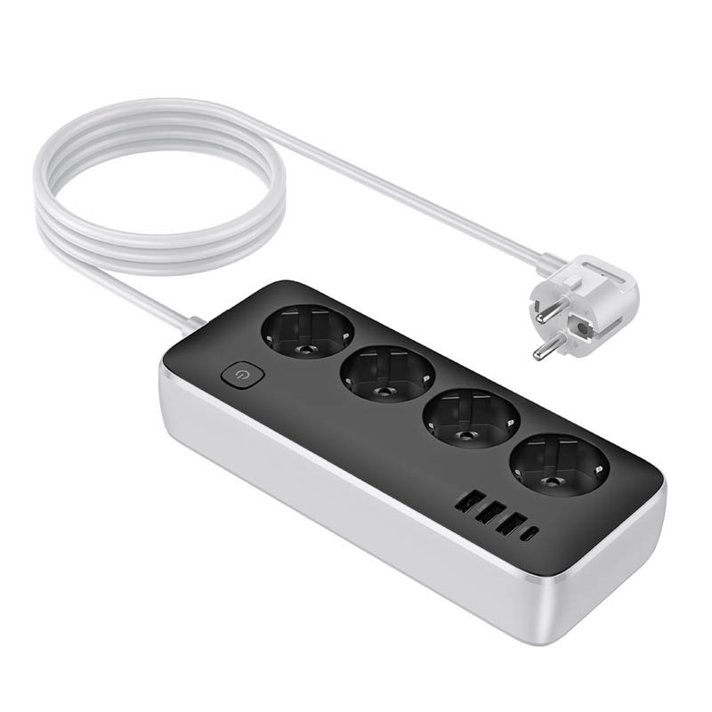 Hoco AC21 Sunlight 4-bit(1C3A) desktop socket(EU/GER)(L=3M) black