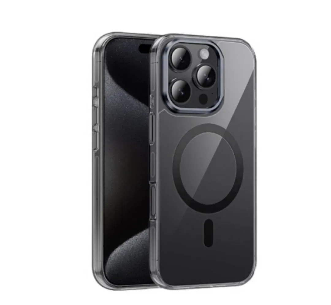 Husa Hoco AS9 IPhone 16 Pro Max (Transparent Black) with holder