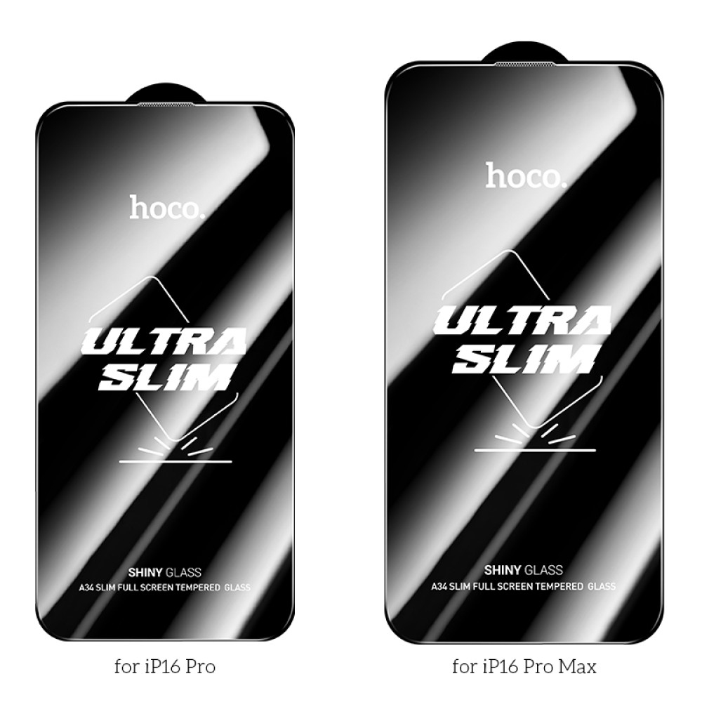 Hoco Full screen HD tempered glass ip16 Pro(A34 Slim) black