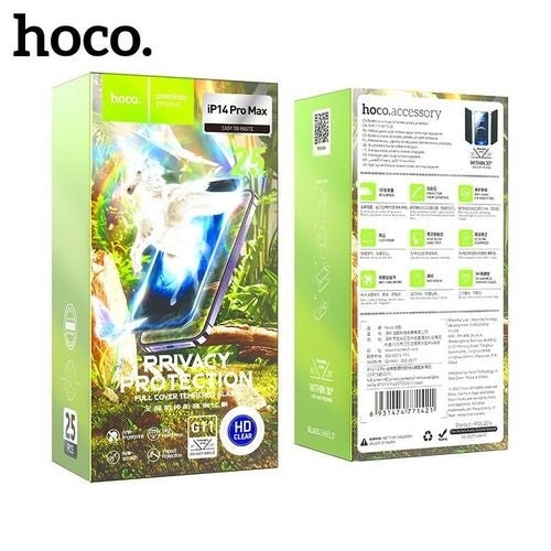 Hoco Full screen HD privacy protection tempered glass set for iP16 Pro Max(25PCS)(G11) black