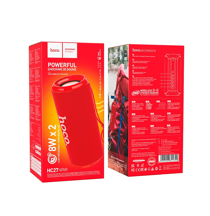 Hoco HC27 Soundful sports BT speaker red