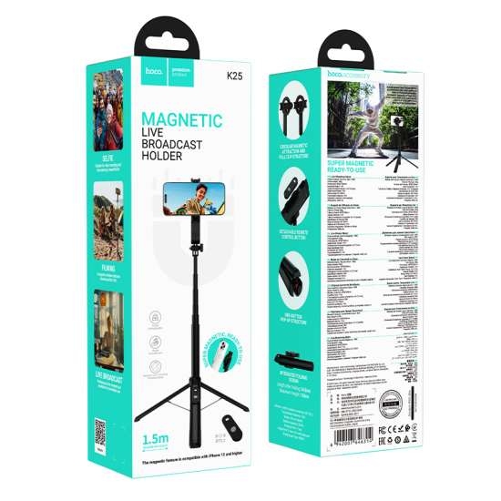 Hoco K25 Sherkhan magnetic aluminum alloy live broadcast holder black