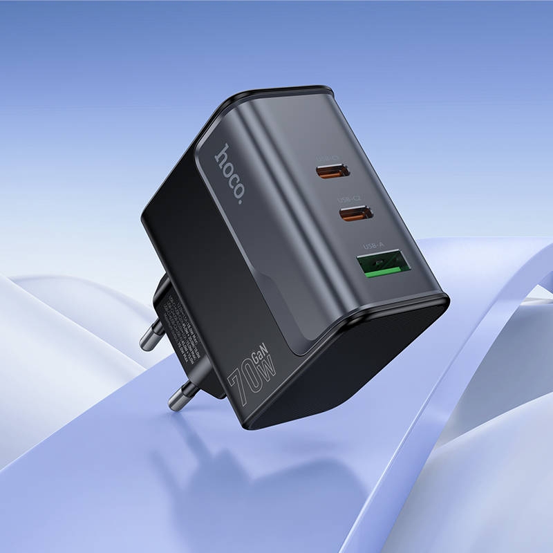Hoco CS75A Star Speed PD70W(2C1A) charger(EU) midnight black