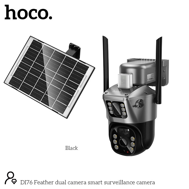 Hoco DI76 Feather dual camera smart surveillance camera black