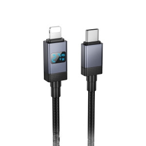 Hoco X118 Generous PD27W charging data cable with display iP black