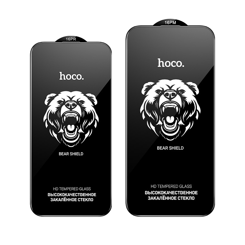 Hoco Bear Shield full screen HD tempered glass iP15 Pro Max(A777) black
