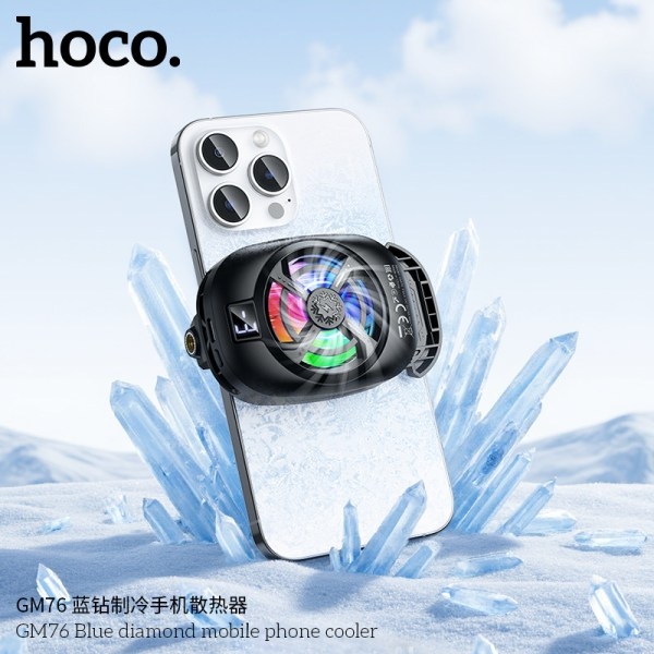 Hoco GM76 Blue diamond mobile phone cooler black