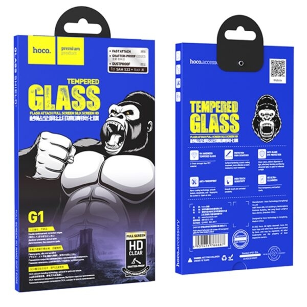 Hoco Flash attach full screen silk screen HD tempered glass for SAM S25 Ultra(G1) black