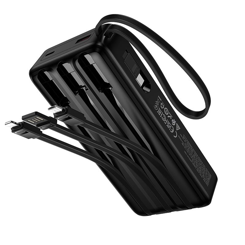 Hoco J156A Founder 22.5W+PD20W fully compatible power bank with four cables(20000mAh) black