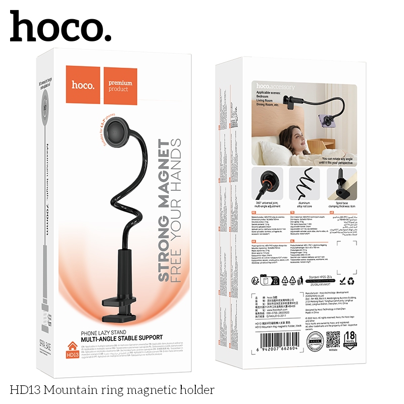 Hoco HD13 Mountain ring magnetic holder black