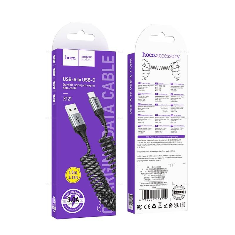 Hoco X121 Nuevo charging data cable Type-C black
