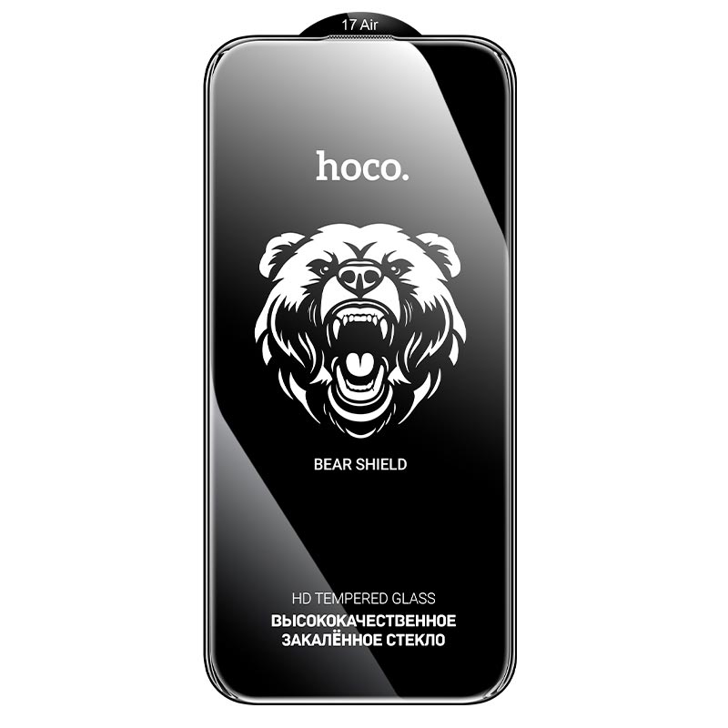 Hoco Bear Shield series Corning full screen HD tempered glass iPhone 17 Pro(A888 Pro) black