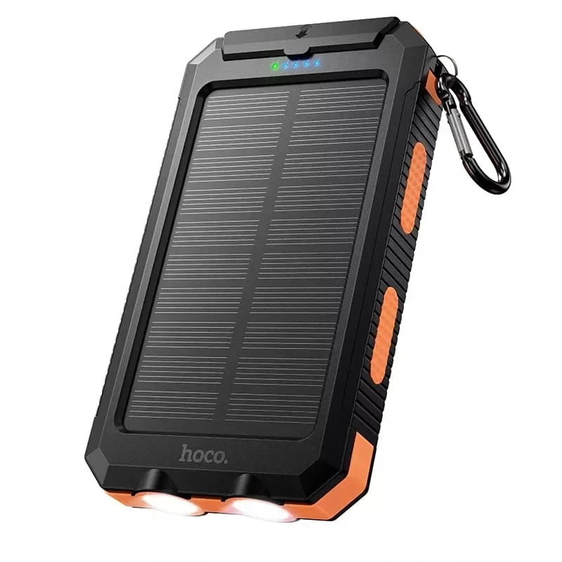 Hoco J164 Platinum solar dual lighting power bank(8000mAh) black