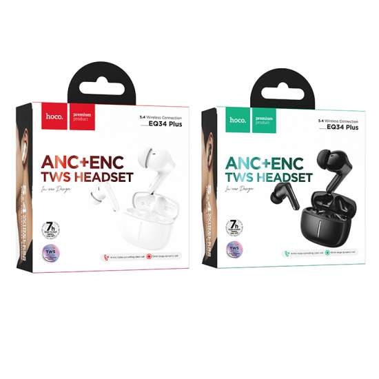 Hoco EQ34 Plus Rima true wireless ANC BT headset(App) black