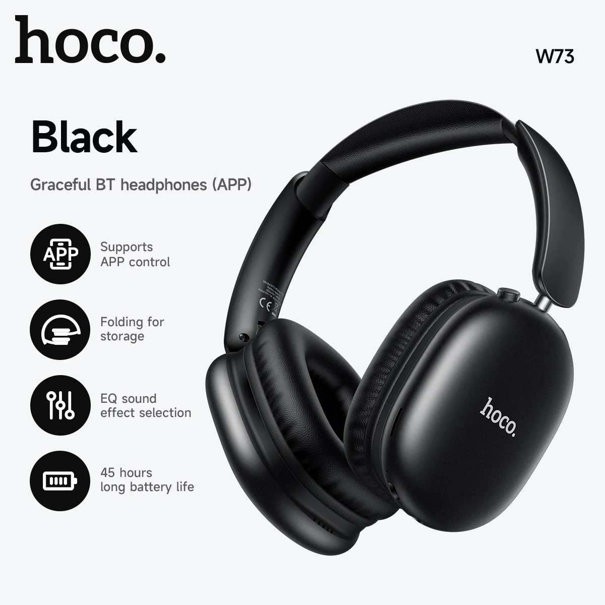 Hoco W73 Graceful BT headphones(App) black