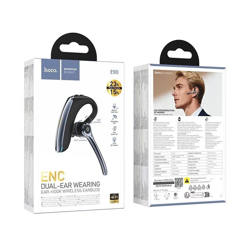 Hoco E90 Liya ENC noise reduction BT headset black