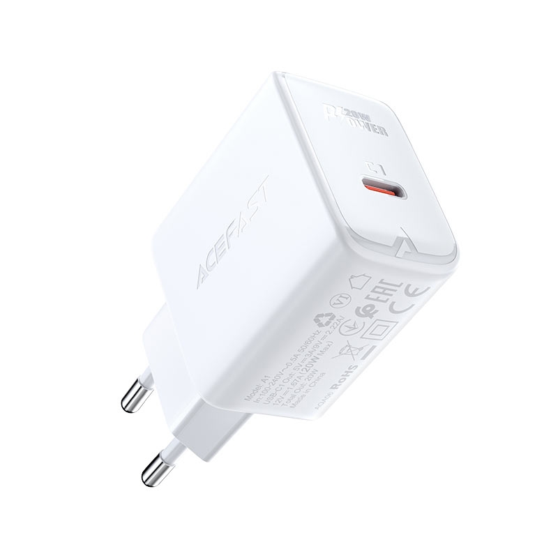 Acefast A1 PD20W single USB-C charger,white(EU) white