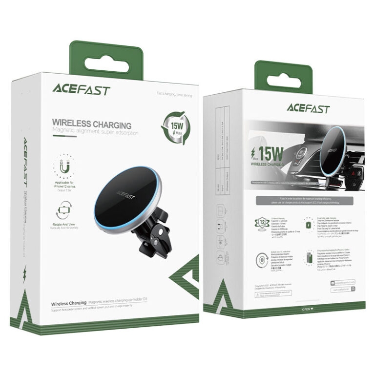 ACEFAST D3 magnetic wireless charging car holder,silver
