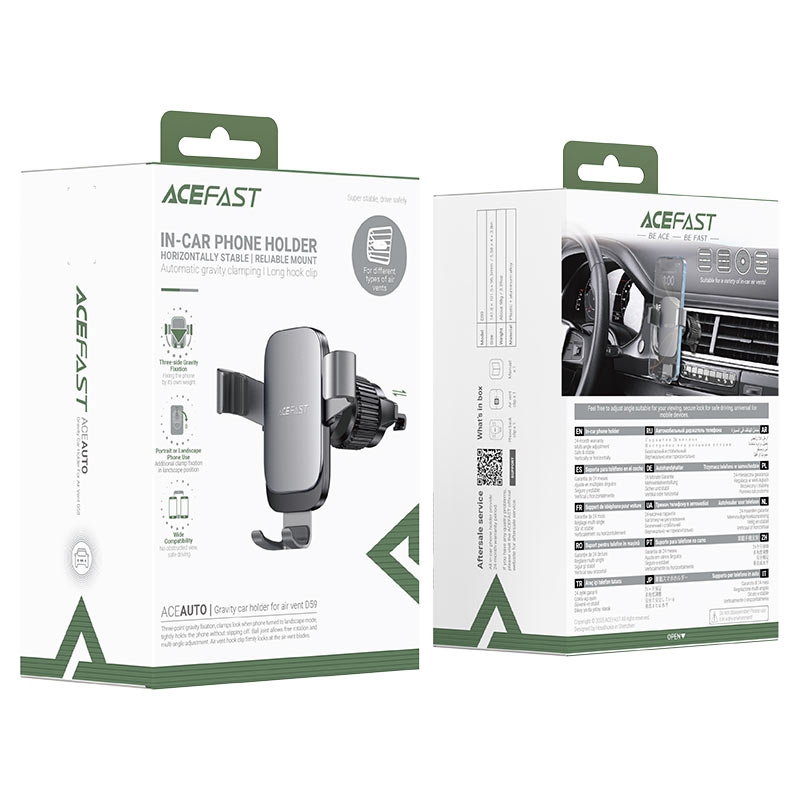Acefast D59 gravity car holder for air vent metal gray