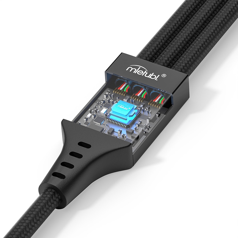 Mietubl Cable 1M Usb-3 in 1 MTB-DCODT03 NYLON DATA CABLE Black