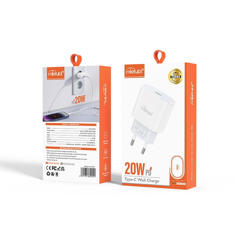 Mietubl Charger CS02 Type-C PD 20W +QC3.0 MTB-CS02E White