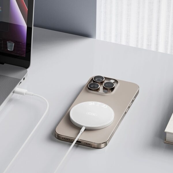 XO CX037 iPhone Magnetic Metal 15W 3-in-1 Wireless Charger 1.2M (With Iron Piece) black