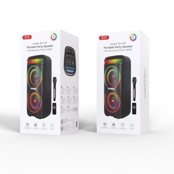 XO F70 AC+DC Dual 6.5 RGB Bluetooth Speaker 40W black