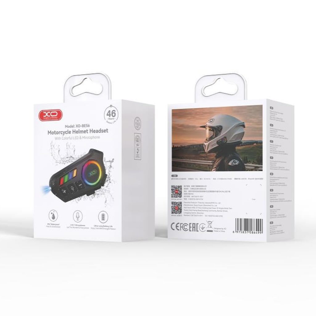XO BE56 Colorful Helmet Headsets With Lighting LED black