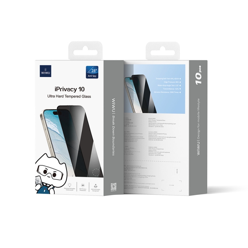 Wiwu 10pcs tempered glass for ip15/6.1 GT-004 Clear