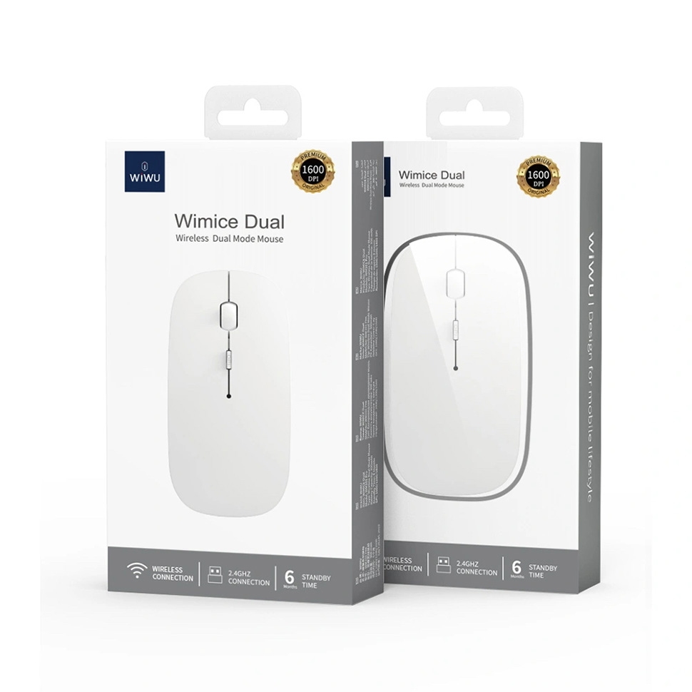 Wiwu Pearl 2.4G+bluetooth dual-mode  wireless  office mouse WM101 Pro White